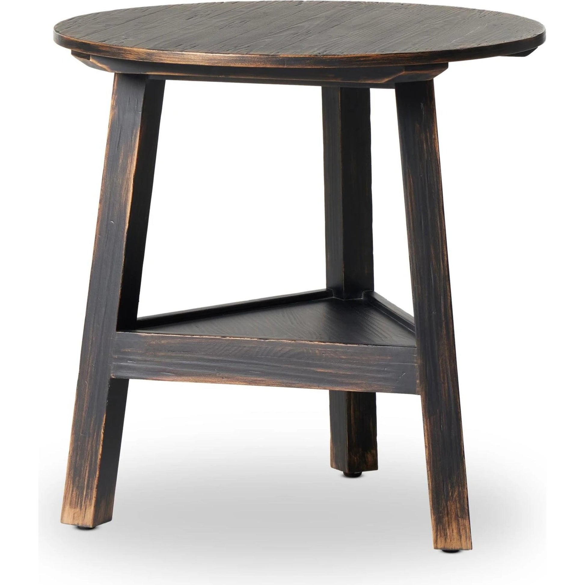 Kickapoo River Cricket Table by Four Hands in distressed black. Made from solid pine, pine veneer in a modern style.