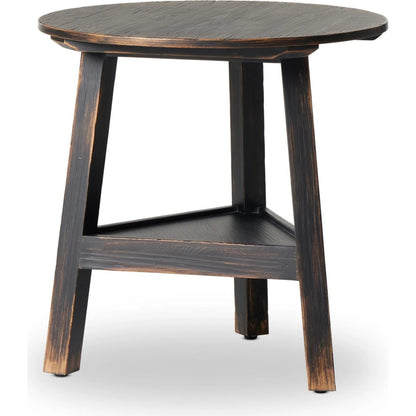 Kickapoo River Cricket Table by Four Hands in distressed black. Made from solid pine, pine veneer in a modern style.