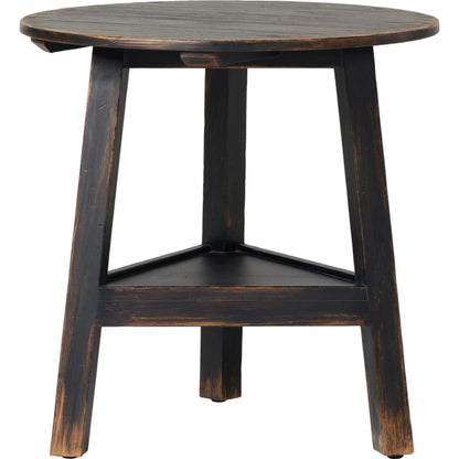 Kickapoo River Cricket Table by Four Hands in distressed black. Made from solid pine, pine veneer in a modern style.