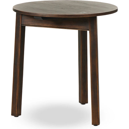 The Pimms Table by Four Hands in aged brown. Made from solid pine, pine veneer, zinc alloy in a modern style.