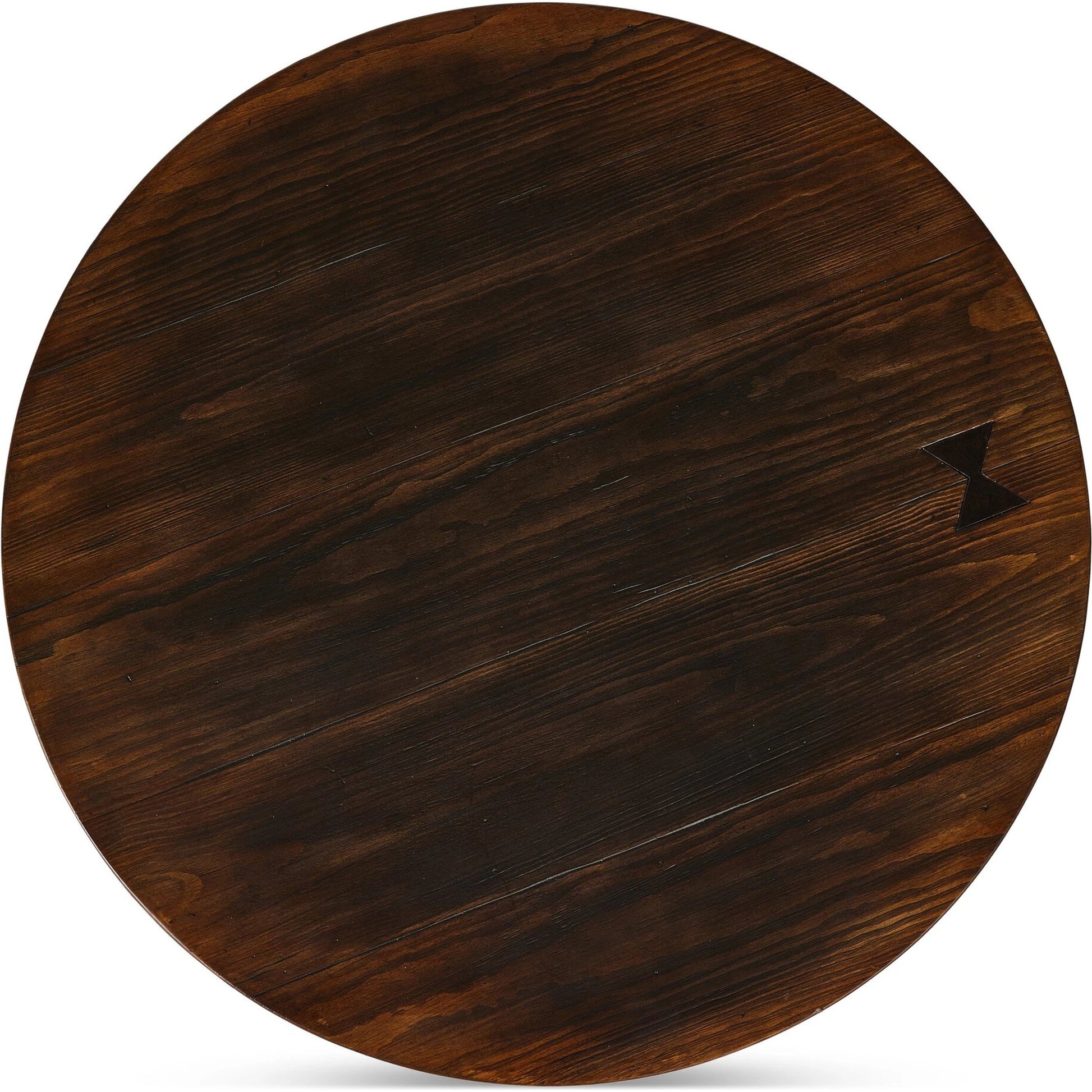 The Pimms Table by Four Hands in aged brown. Made from solid pine, pine veneer, zinc alloy in a modern style.
