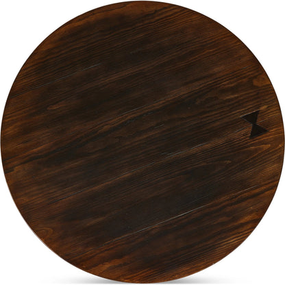 The Pimms Table by Four Hands in aged brown. Made from solid pine, pine veneer, zinc alloy in a modern style.