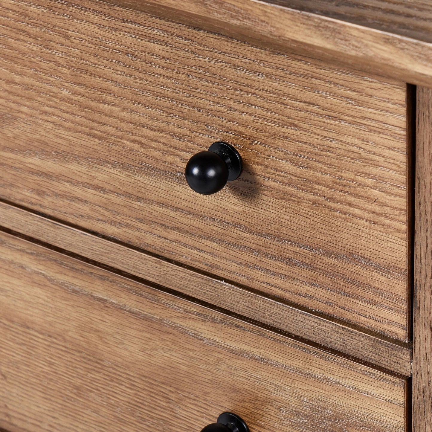 010 SI-2137331 | Closeup | Gardendale Kitchen Island by Four Hands in tan oak veneer. Made from oak veneer, iron, solid oak in a modern style.