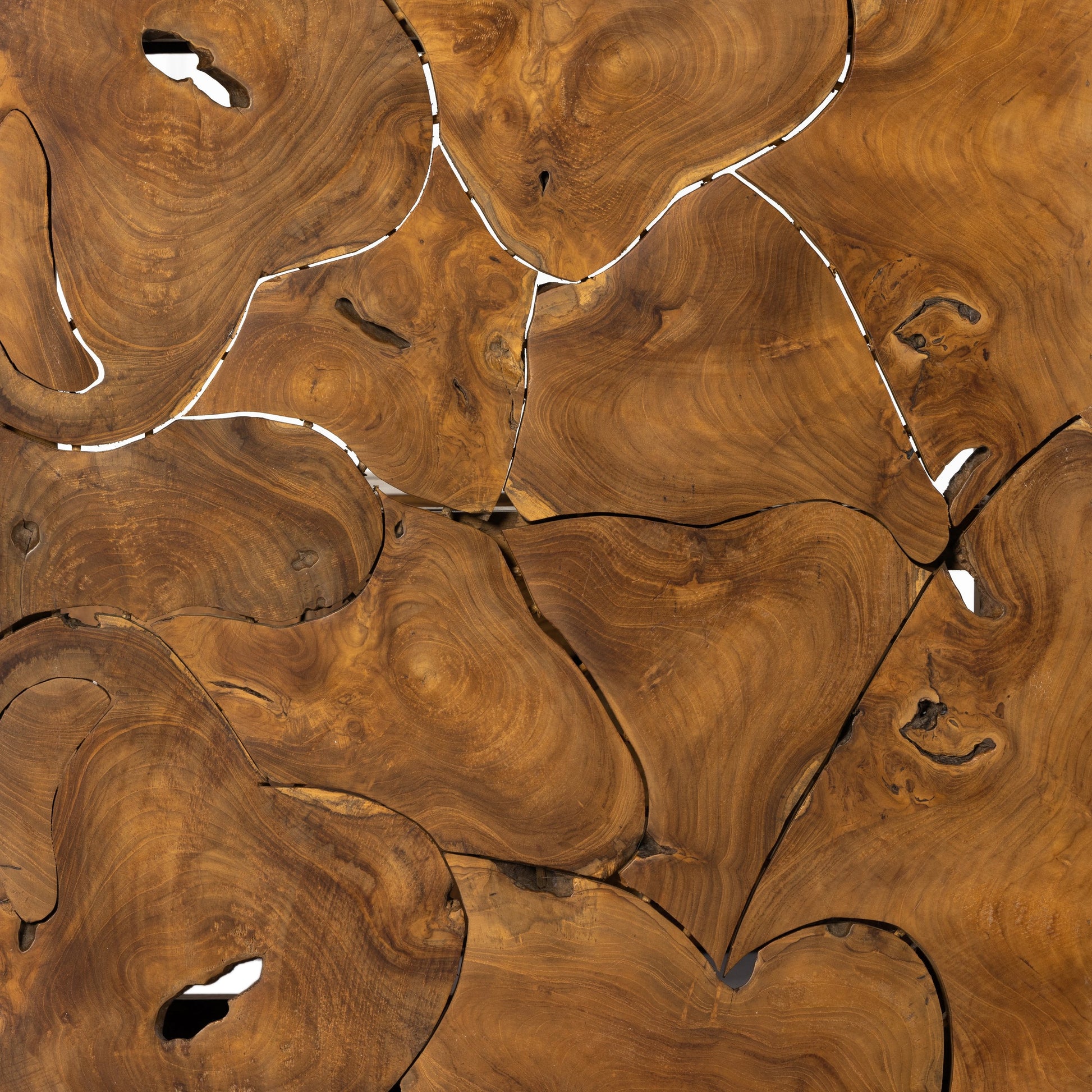 Tomlin Outdoor Bunching Table by Four Hands in teak root. Made from solid teak in a modern style.