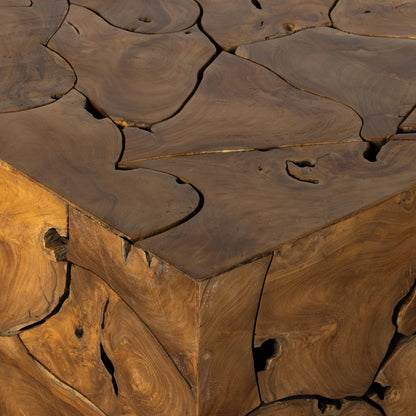 Tomlin Outdoor Bunching Table by Four Hands in teak root. Made from solid teak in a modern style.
