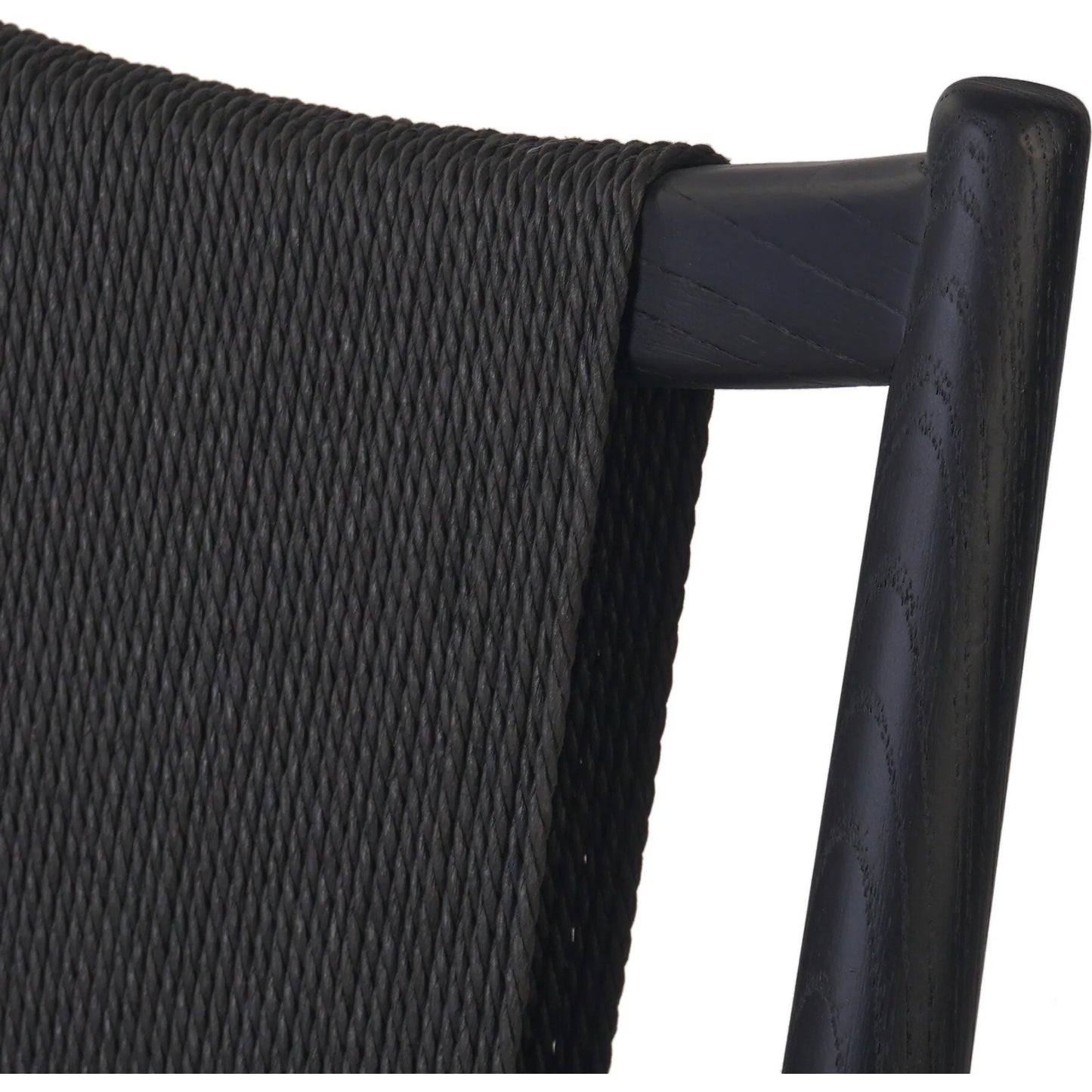 010 SI-2320083 | Closeup | Haddon Dining Chair by Four Hands. Made from 39% linen, 35% cotton, 26% polyester, solid nettlewood, rush in a unique style.