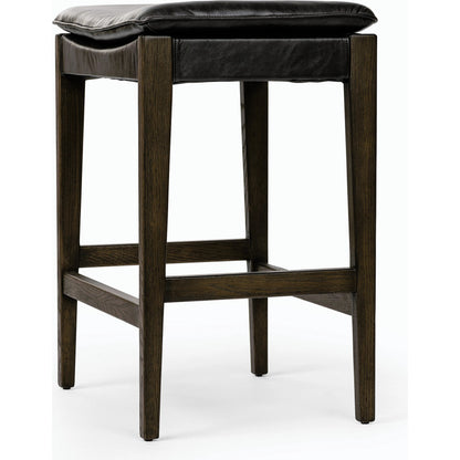 Aya Counter Stool by Four Hands in burnt oak. Made from unique in a modern style.