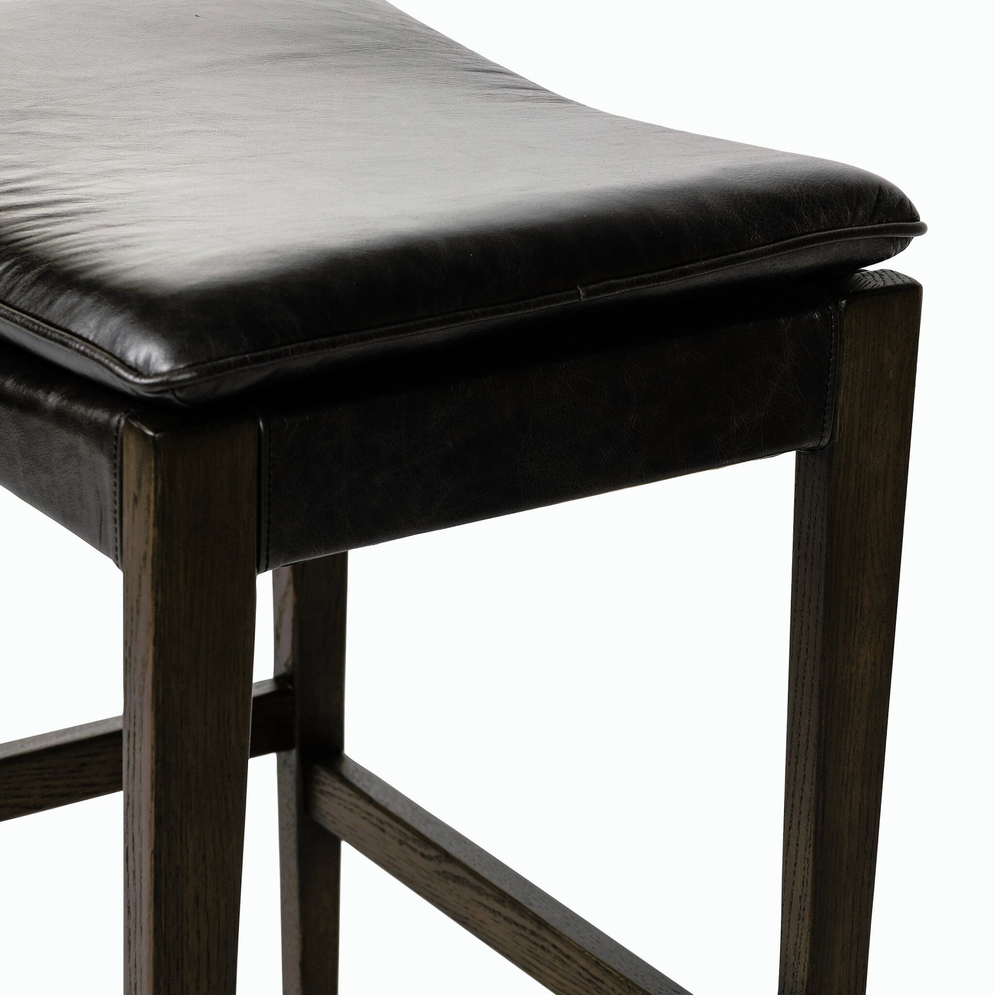 Aya Counter Stool by Four Hands in burnt oak. Made from unique in a modern style.