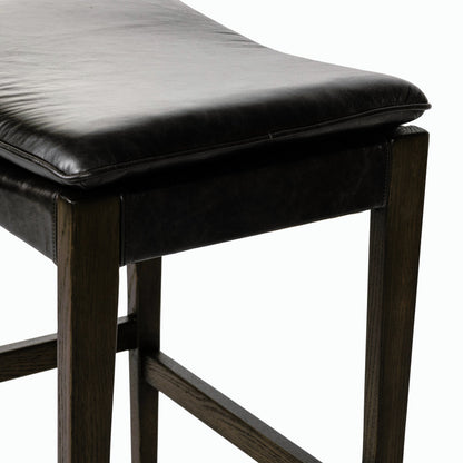 Aya Counter Stool by Four Hands in burnt oak. Made from unique in a modern style.