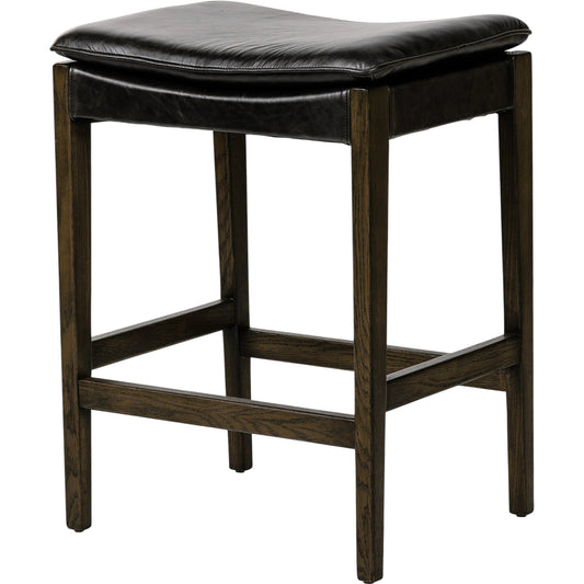 Aya Counter Stool by Four Hands in burnt oak. Made from unique in a modern style.