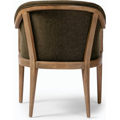 Colston Dining Chair by Four Hands in sutton olive. Made from 100% polyester, solid parawood in a modern style.