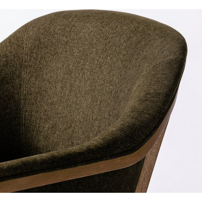Colston Dining Chair by Four Hands in sutton olive. Made from 100% polyester, solid parawood in a modern style.