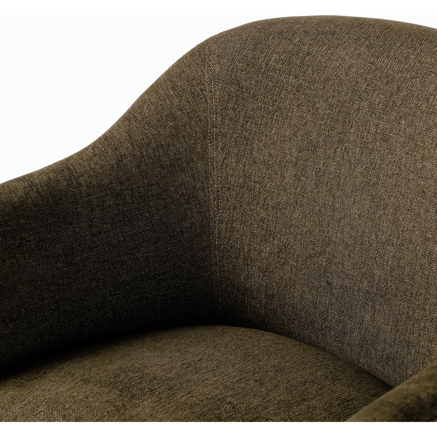 009 SI-2158116 | Closeup | Colston Dining Chair by Four Hands in sutton olive. Made from 100% polyester, solid parawood in a modern style.