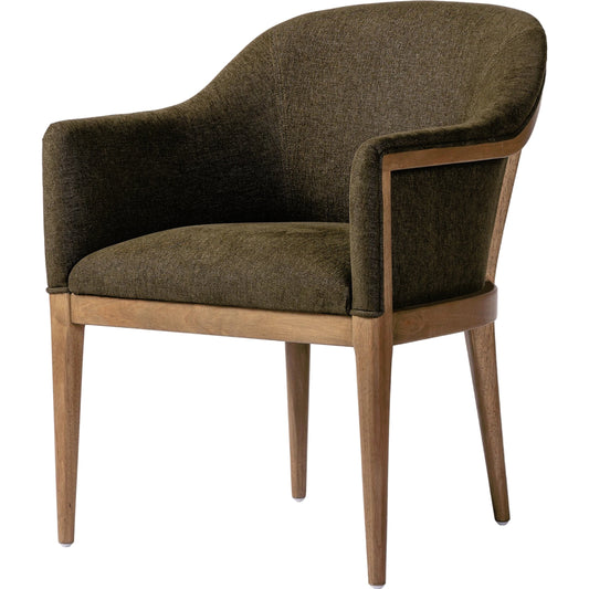 Colston Dining Chair by Four Hands in sutton olive. Made from 100% polyester, solid parawood in a modern style.