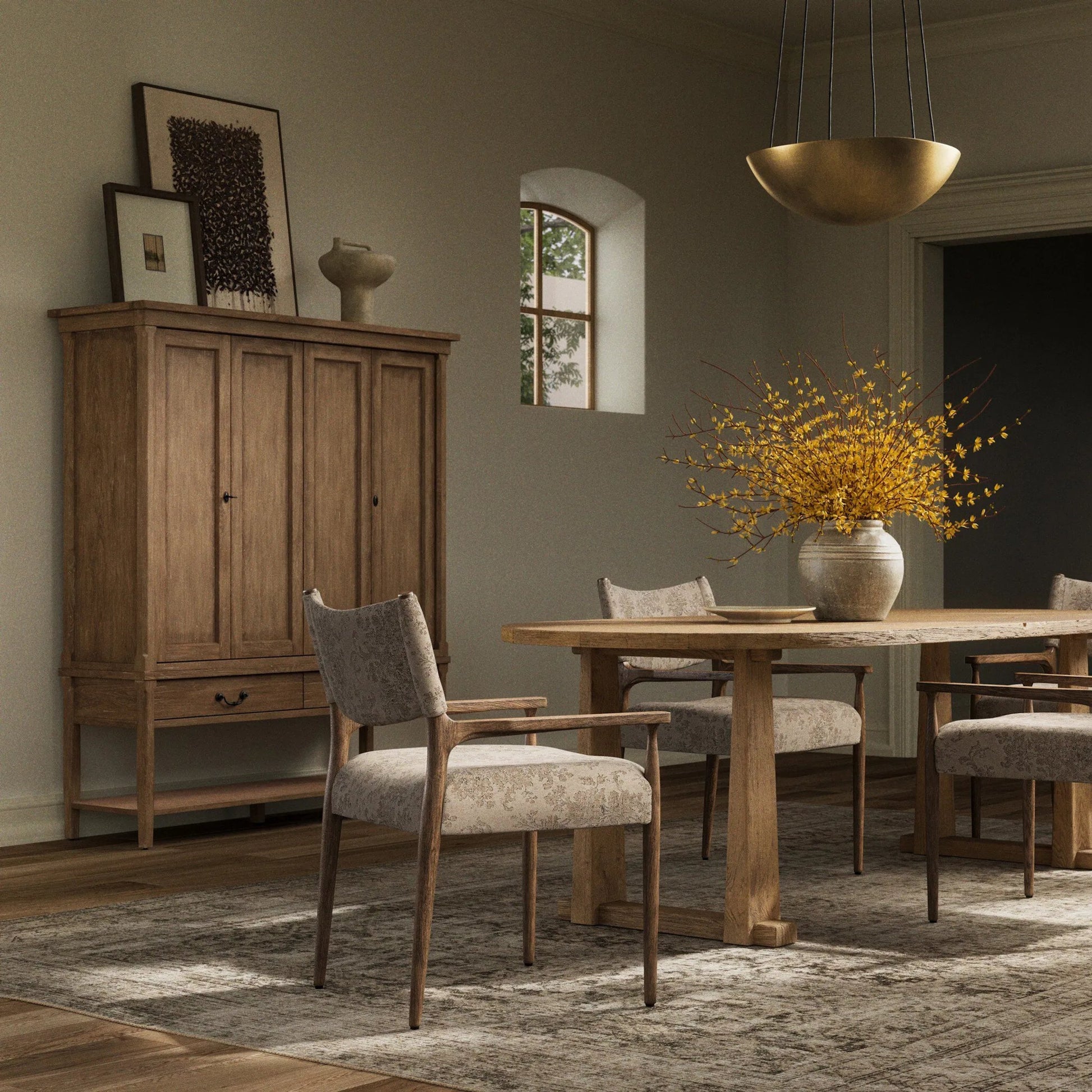 Jayla Dining Armchair by Four Hands. Made from unique in a traditional style.