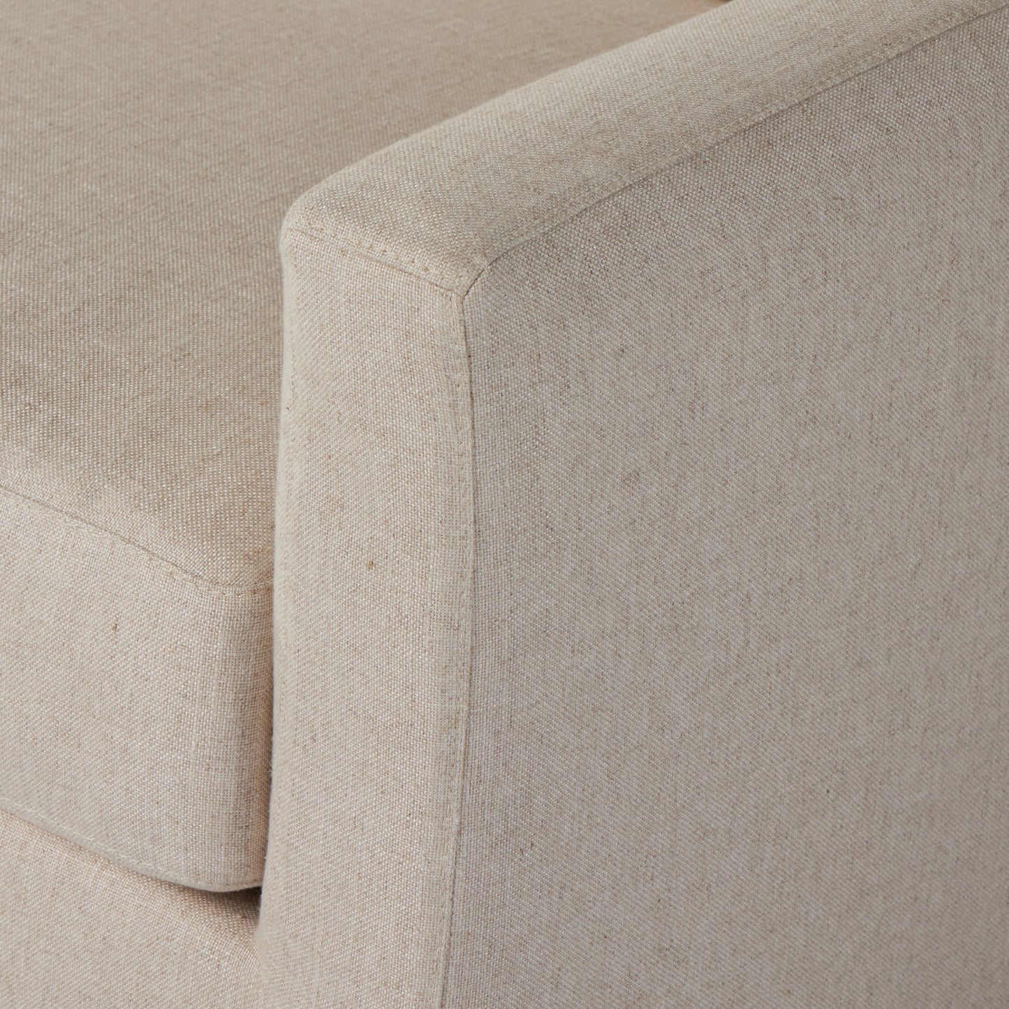 017 SI-2001425 | Closeup | Hampton 2-Piece Slipcover Sectional by Four Hands. Made from 51% rayon, 22% linen, 16% polyester, 11% cotton, pine plywood, 100% polyester in a modern style.
