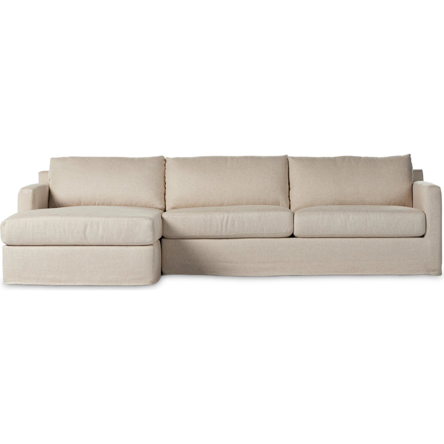 005 SI-2001425 | Additional Silo | Hampton 2-Piece Slipcover Sectional by Four Hands. Made from 51% rayon, 22% linen, 16% polyester, 11% cotton, pine plywood, 100% polyester in a modern style.
