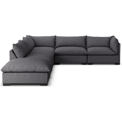 Westwood 5-Piece Sectional by Four Hands. Made from 100% polyester, solid banak, solid pine in a modern style.