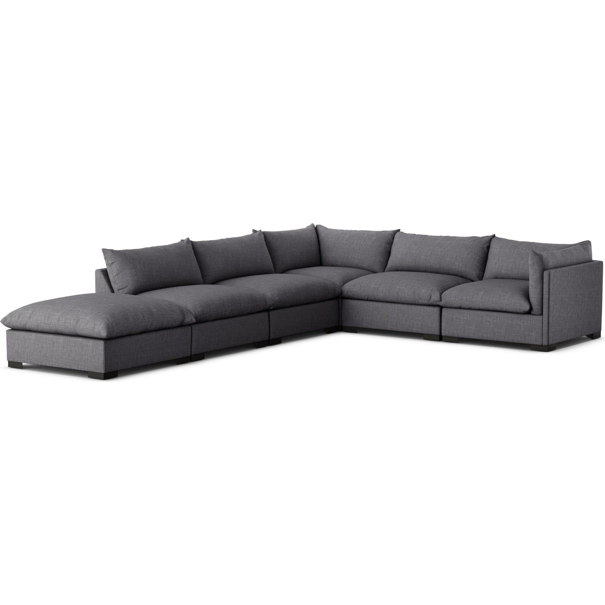 Westwood 5-Piece Sectional by Four Hands. Made from 100% polyester, solid banak, solid pine in a modern style.