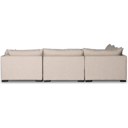 Westwood 5-Piece Sectional by Four Hands. Made from 100% polyester, solid banak, solid pine in a modern style.