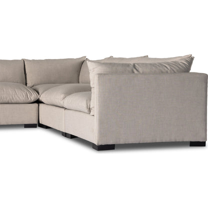 Westwood 5-Piece Sectional by Four Hands. Made from 100% polyester, solid banak, solid pine in a modern style.