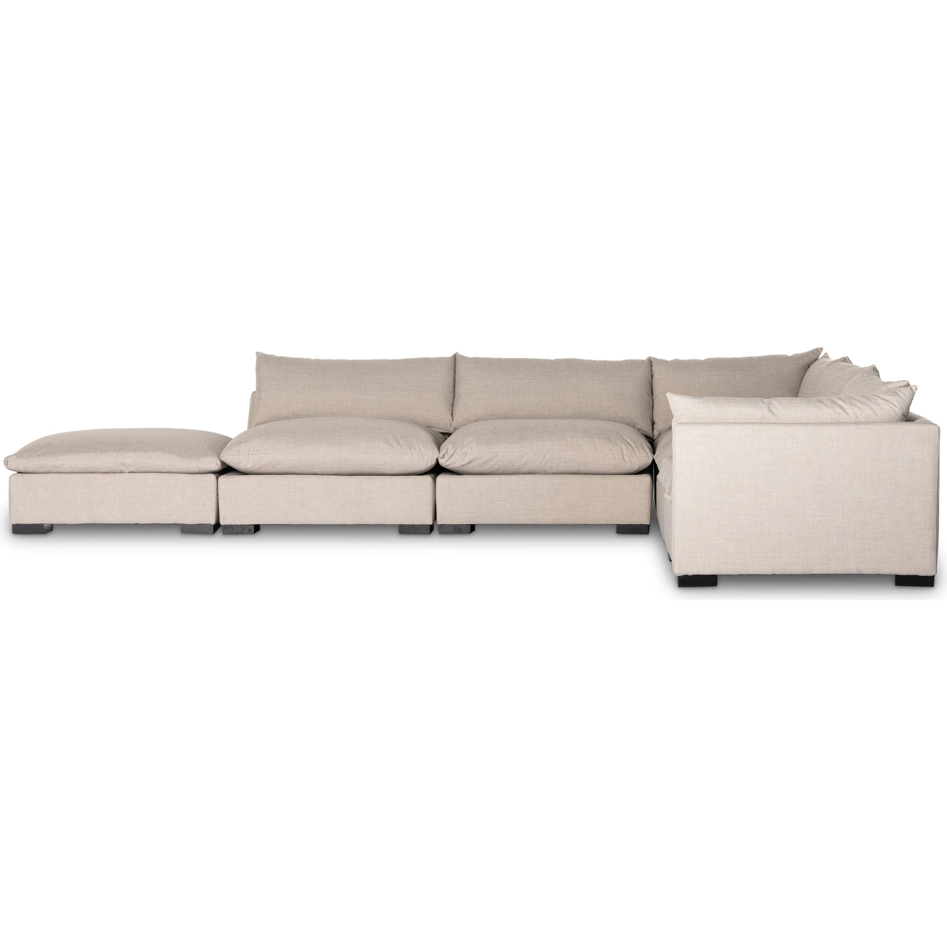 Westwood 5-Piece Sectional by Four Hands. Made from 100% polyester, solid banak, solid pine in a modern style.