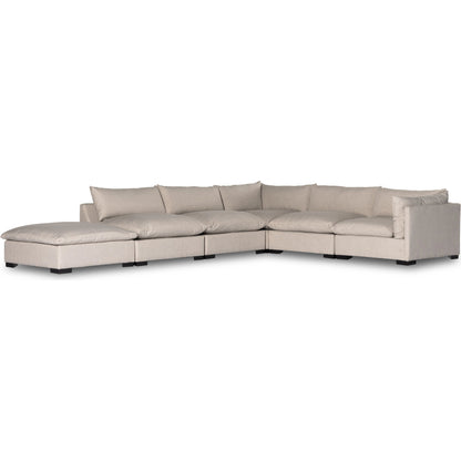Westwood 5-Piece Sectional by Four Hands. Made from 100% polyester, solid banak, solid pine in a modern style.
