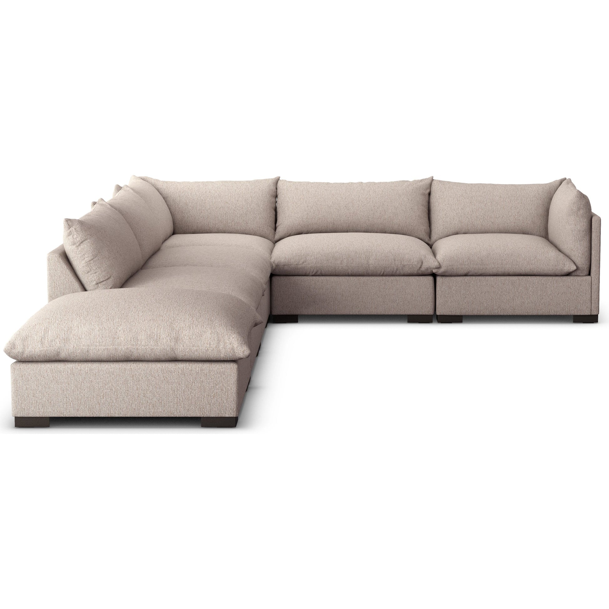 Westwood 5-Piece Sectional by Four Hands. Made from 100% polyester, solid banak, solid pine in a modern style.