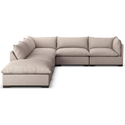 Westwood 5-Piece Sectional by Four Hands. Made from 100% polyester, solid banak, solid pine in a modern style.