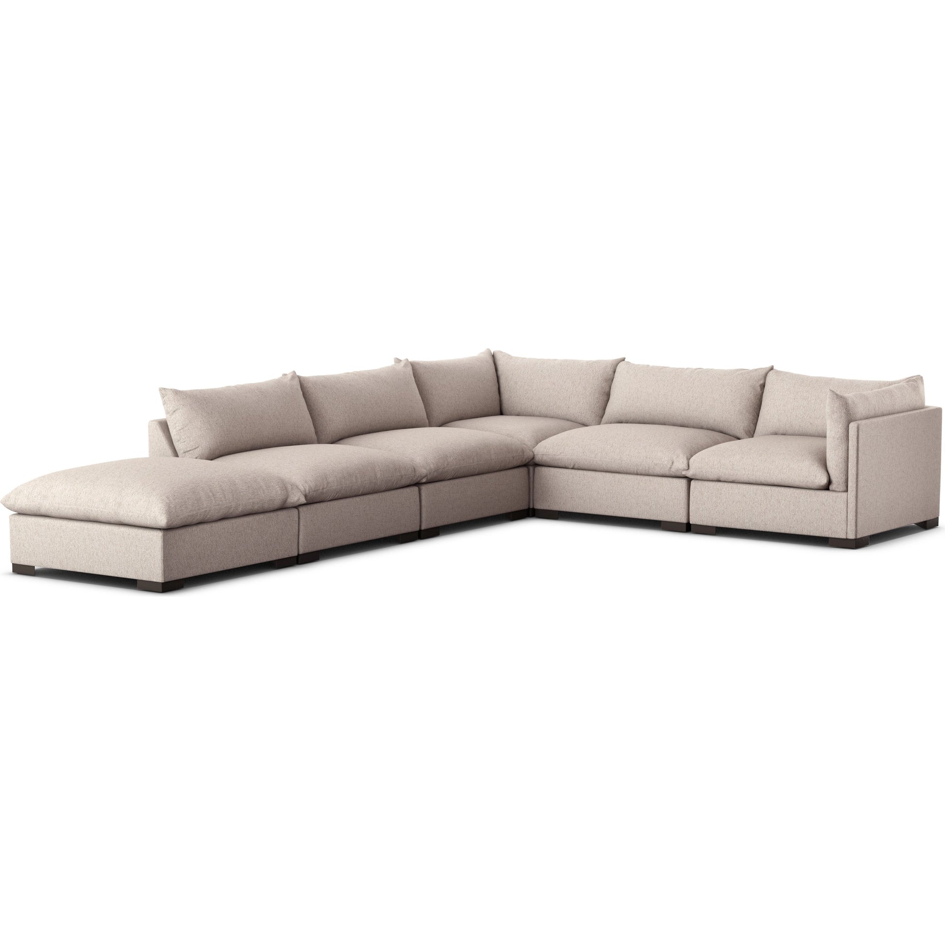 Westwood 5-Piece Sectional by Four Hands. Made from 100% polyester, solid banak, solid pine in a modern style.