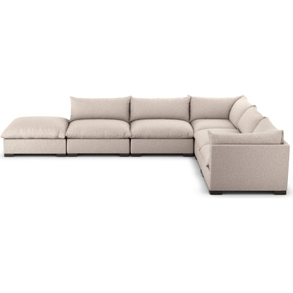 Westwood 5-Piece Sectional by Four Hands. Made from 100% polyester, solid banak, solid pine in a modern style.