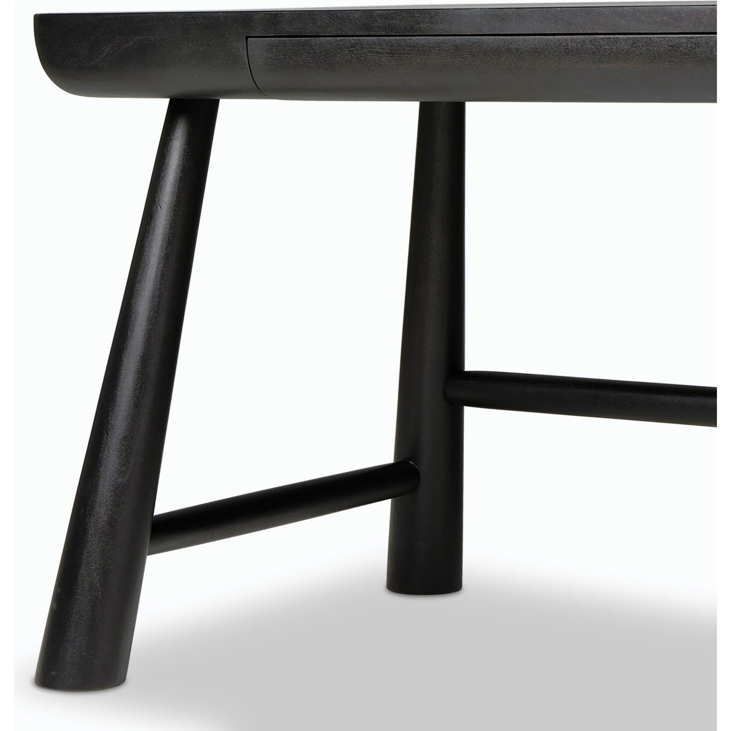 008 SI-2158282 | Closeup | Lorik Desk by Four Hands in worn black acacia. Made from solid acacia in a modern style.