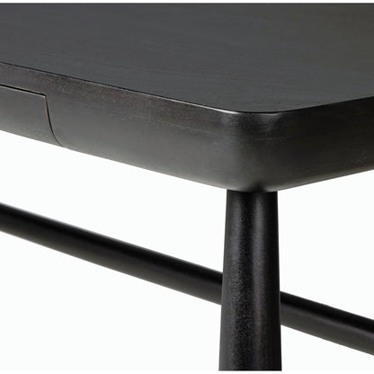 Lorik Desk by Four Hands in worn black acacia. Made from solid acacia in a modern style.