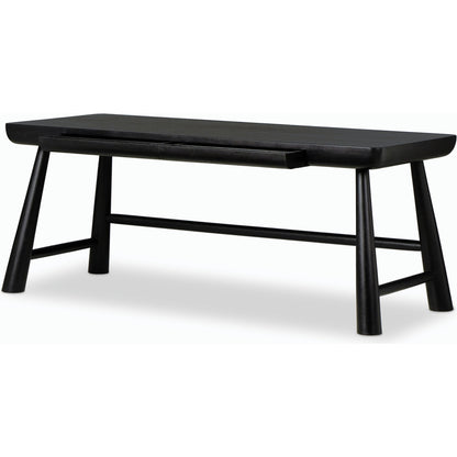 Lorik Desk by Four Hands in worn black acacia. Made from solid acacia in a modern style.