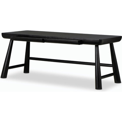 Lorik Desk by Four Hands in worn black acacia. Made from solid acacia in a modern style.