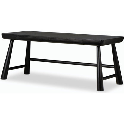 Lorik Desk by Four Hands in worn black acacia. Made from solid acacia in a modern style.