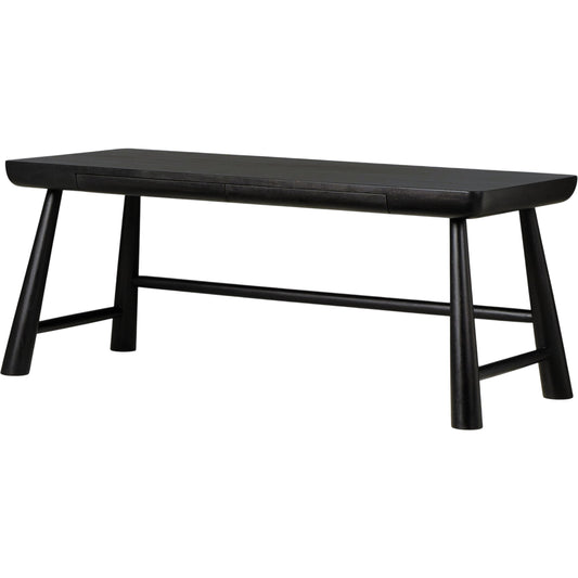 Lorik Desk by Four Hands in worn black acacia. Made from solid acacia in a modern style.