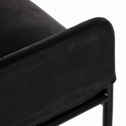 Brickel Backless Bench by Four Hands in heirloom black. Made from top grain leather, iron, 100% polyester in a modern style.