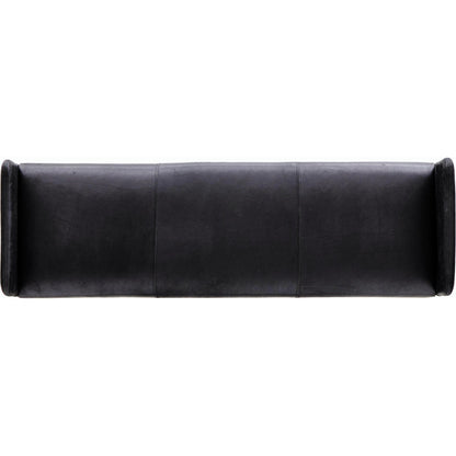 Brickel Backless Bench by Four Hands in heirloom black. Made from top grain leather, iron, 100% polyester in a modern style.