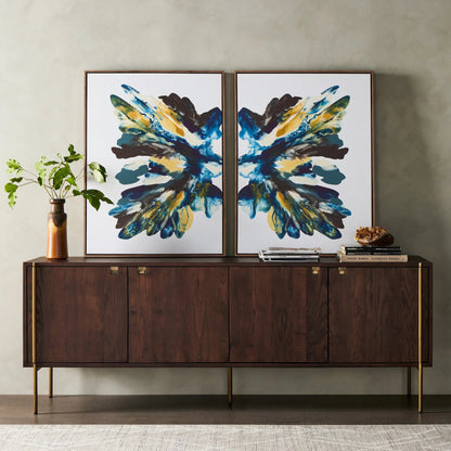 Rorschach Aura Diptych by Orfeo Quagliata by Four Hands in rustic walnut floater, matte canvas. Made from rustic walnut, matte canvas in a eclectic & global style.