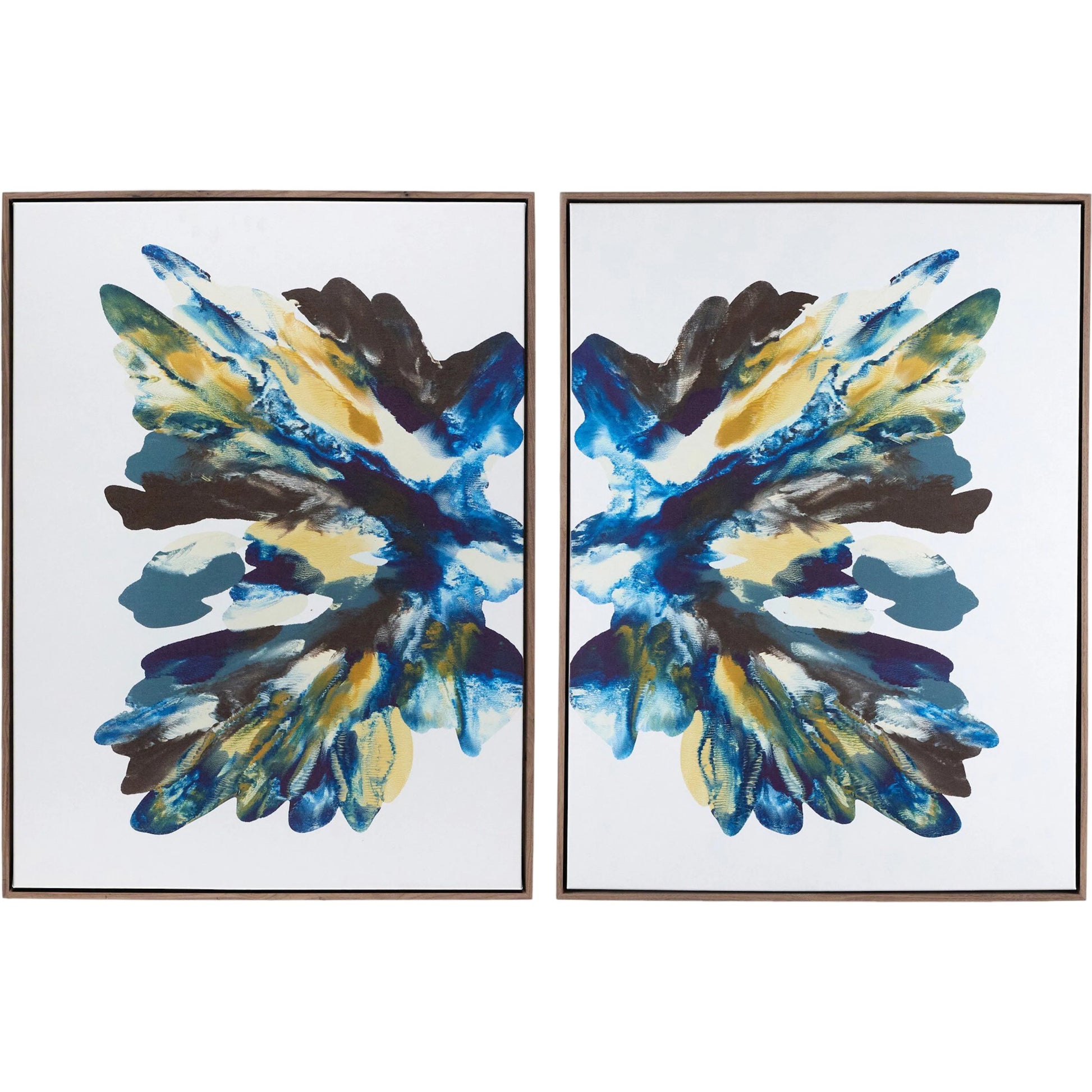 Rorschach Aura Diptych by Orfeo Quagliata by Four Hands in rustic walnut floater, matte canvas. Made from rustic walnut, matte canvas in a eclectic & global style.