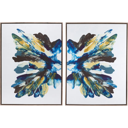 Rorschach Aura Diptych by Orfeo Quagliata by Four Hands in rustic walnut floater, matte canvas. Made from rustic walnut, matte canvas in a eclectic & global style.
