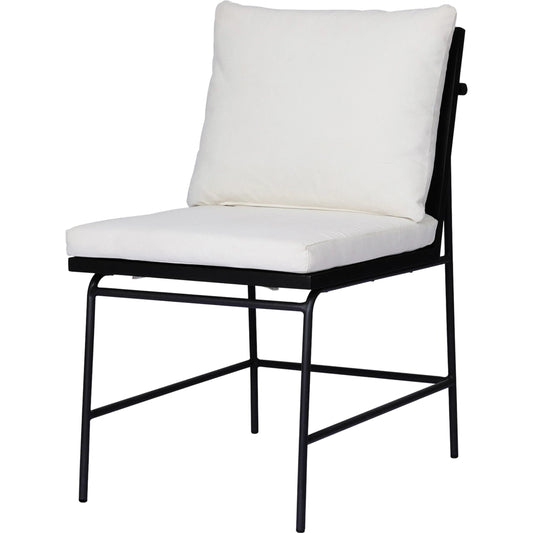 Crete Outdoor Dining Chair by Four Hands. Made from 100% acrylic, iron, solid teak in a modern style.