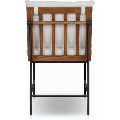 Crete Outdoor Dining Chair by Four Hands. Made from 100% acrylic, iron, solid teak in a modern style.