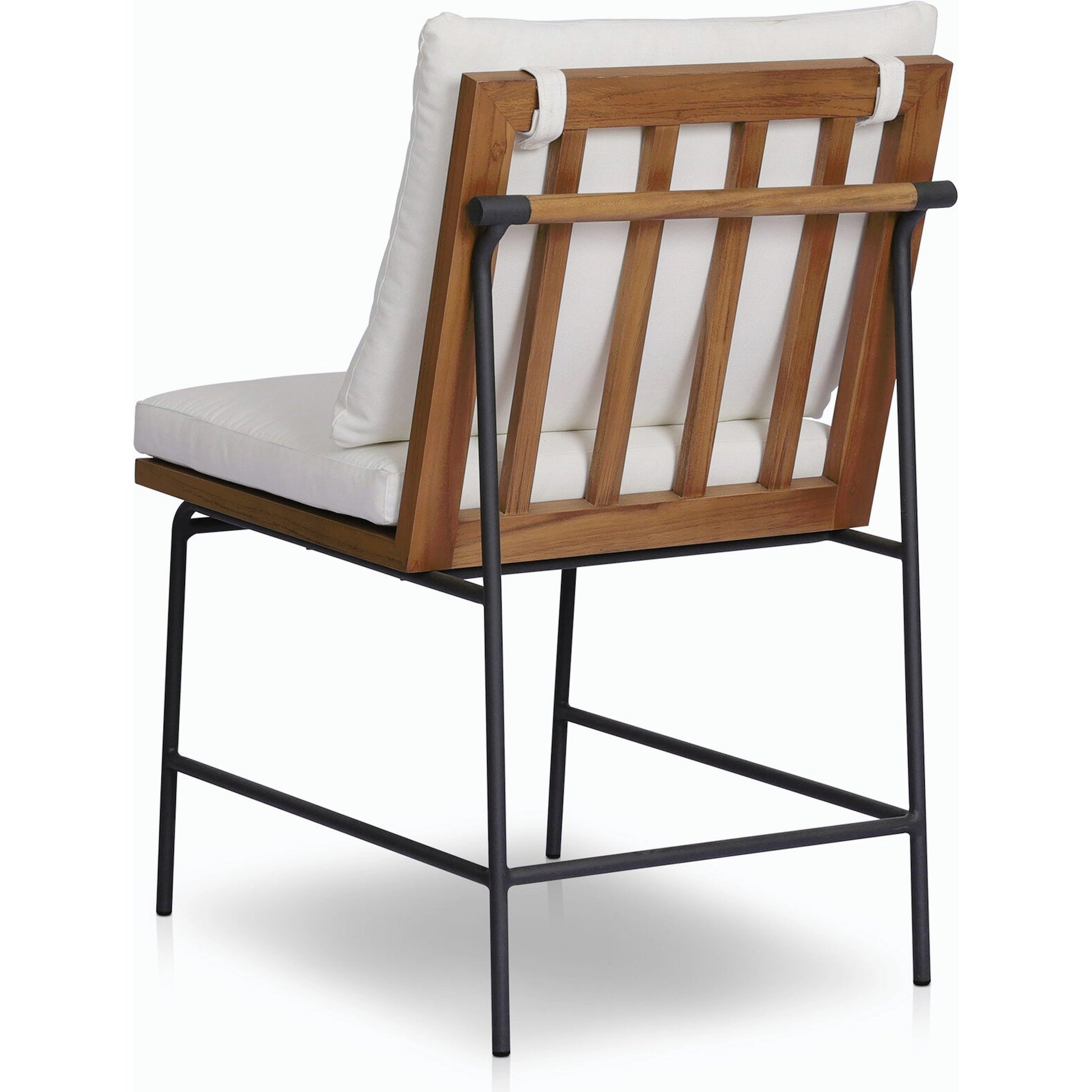 Crete Outdoor Dining Chair by Four Hands. Made from 100% acrylic, iron, solid teak in a modern style.