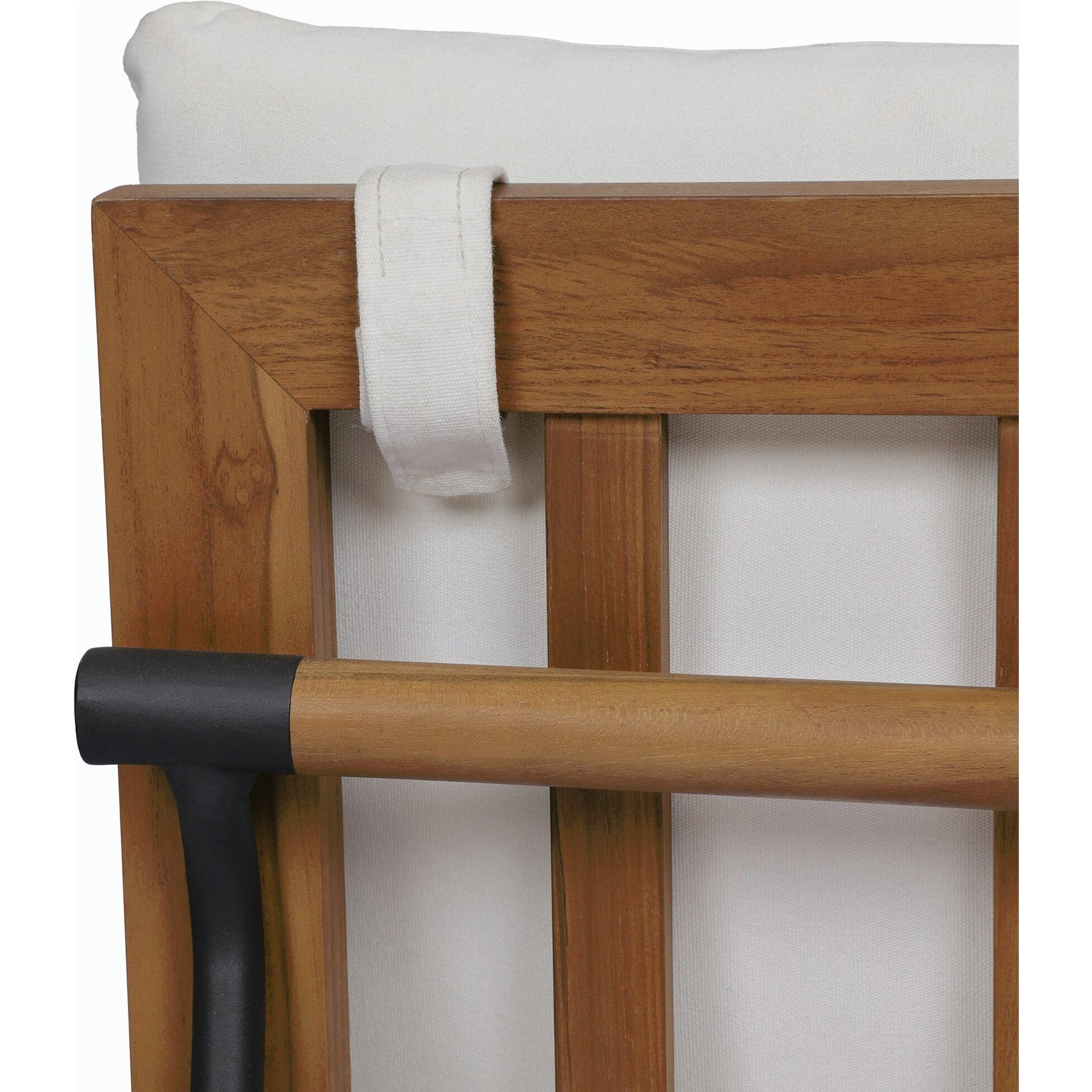 Crete Outdoor Dining Chair by Four Hands. Made from 100% acrylic, iron, solid teak in a modern style.