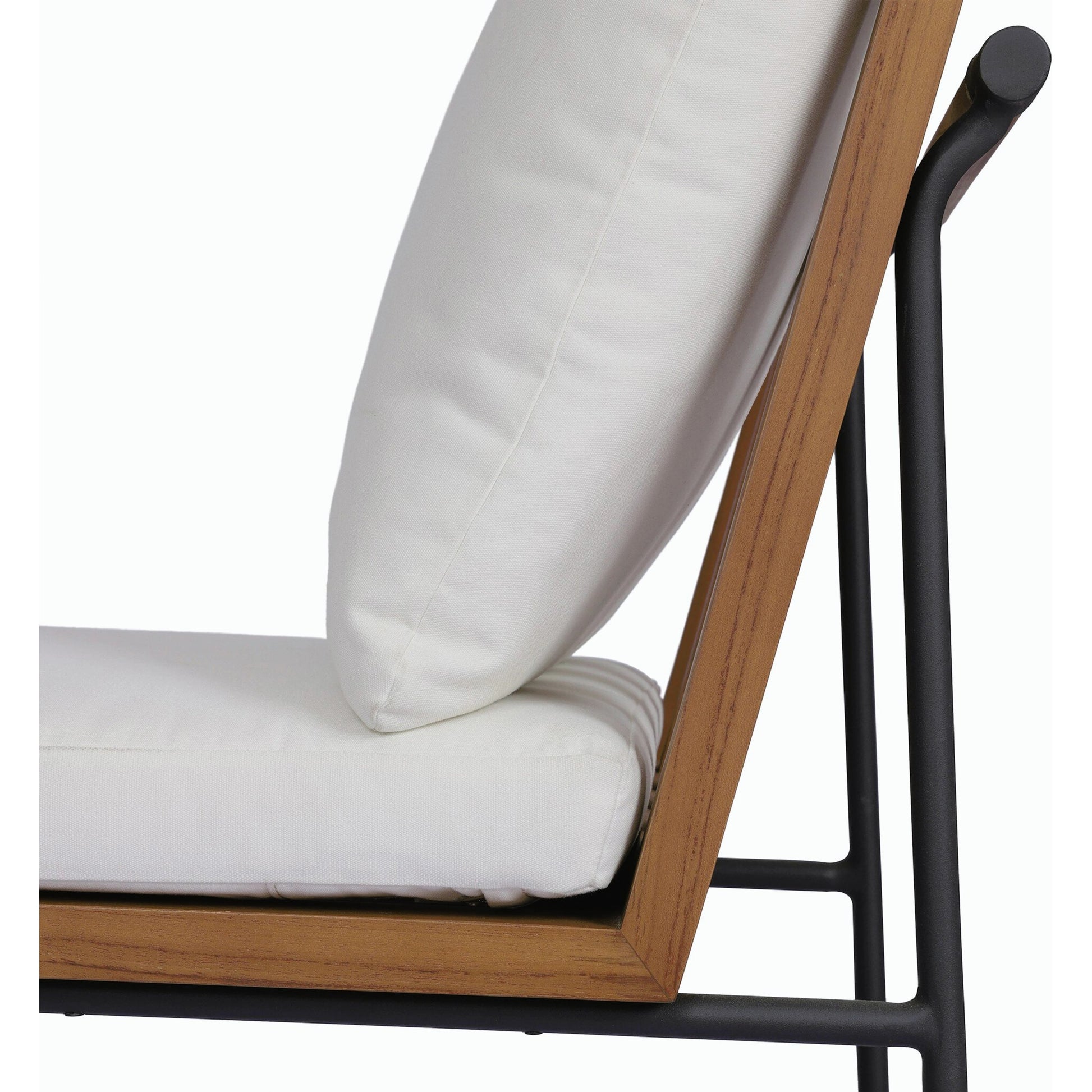 Crete Outdoor Dining Chair by Four Hands. Made from 100% acrylic, iron, solid teak in a modern style.
