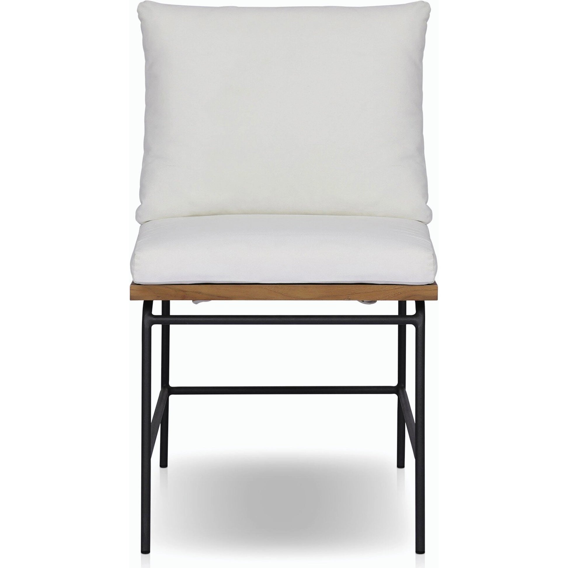 Crete Outdoor Dining Chair by Four Hands. Made from 100% acrylic, iron, solid teak in a modern style.