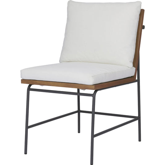 Crete Outdoor Dining Chair by Four Hands. Made from 100% acrylic, iron, solid teak in a modern style.
