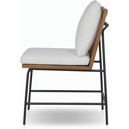 Crete Outdoor Dining Chair by Four Hands. Made from 100% acrylic, iron, solid teak in a modern style.